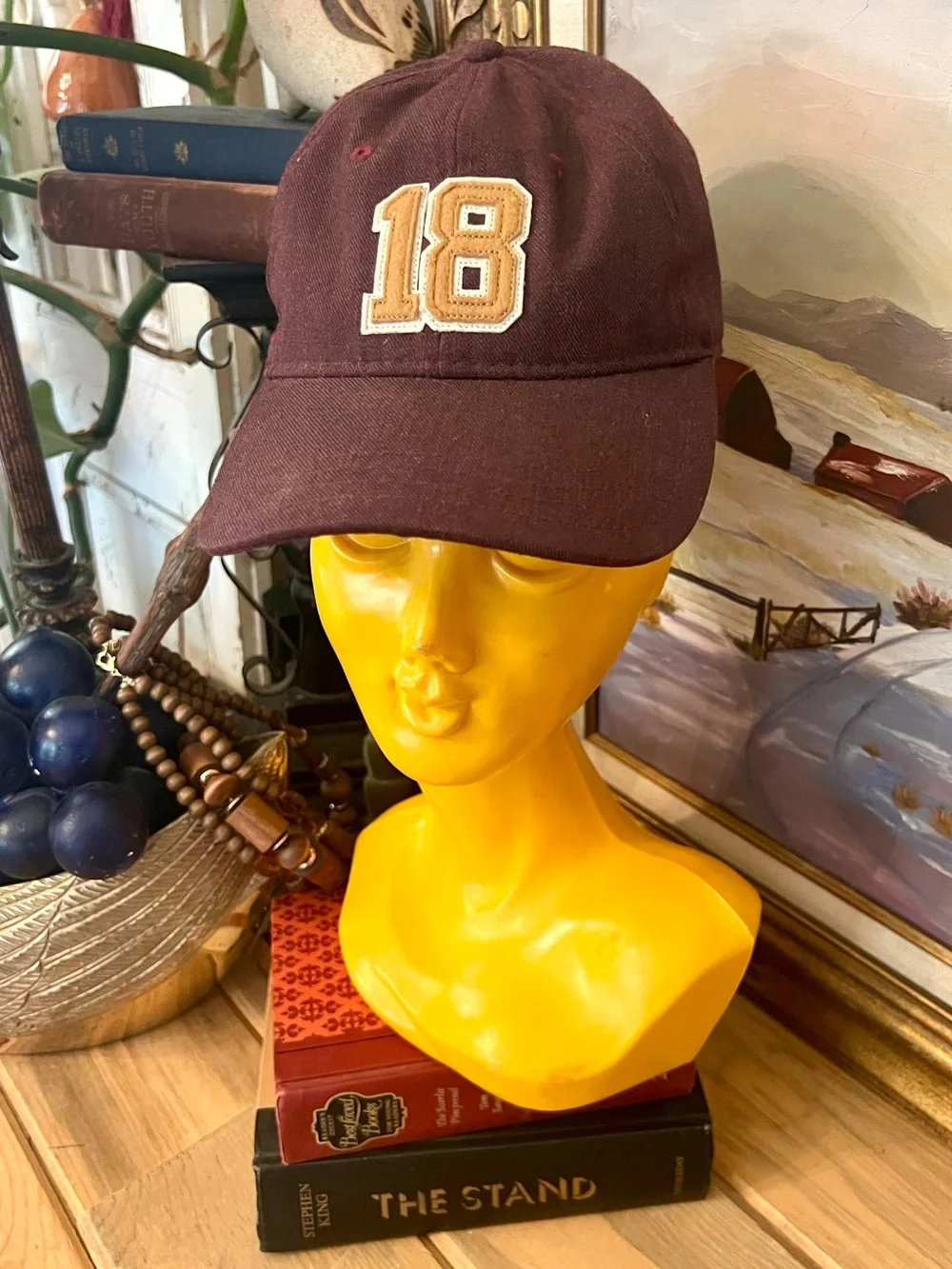 Vintage Wool Blend Embroidered Golf Dad Baseball Hat Varsity #18 Leather Band